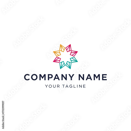Free Download Colorful abstract starburst logo design for company branding. - GFXLoad