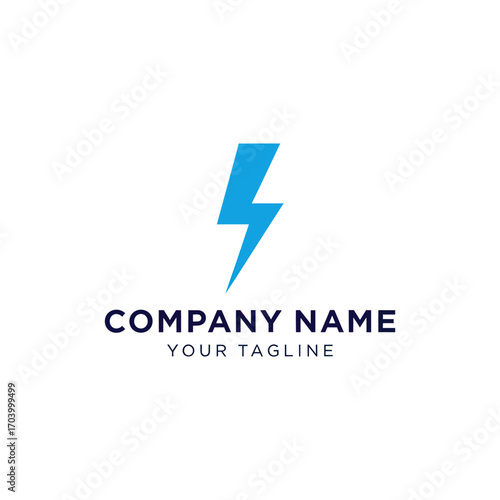 Simple, stylized blue lightning bolt logo for a company.