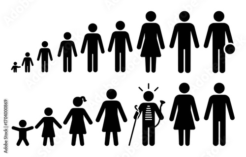 Diverse Human Figures Representing Age, Gender, and Health Status