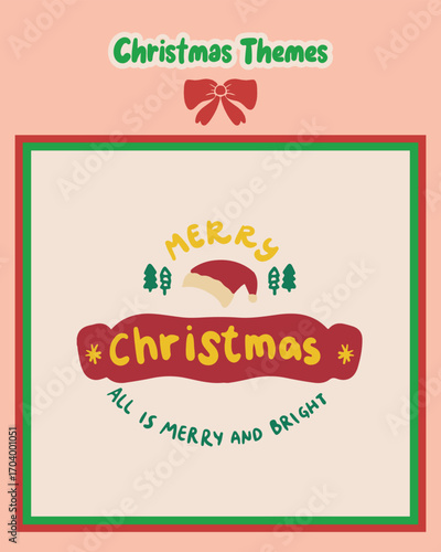 Cute Christmas lettering vector stickers perfect for holiday packaging, card making, and DIY projects
