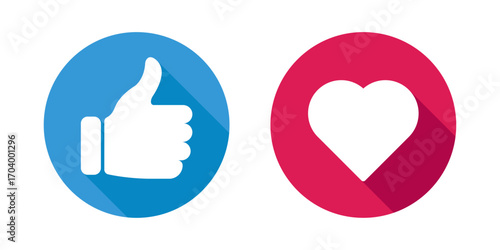 Thumbs and heart icon. Social media vector icon for websites and mobile apps vector stock illustration