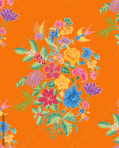 Mixed Bouquet Nyonya Batik Pattern