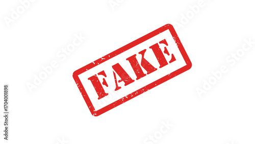Red Distressed Rubber Stamp Vector – FAKE Fraud Warning Sign
