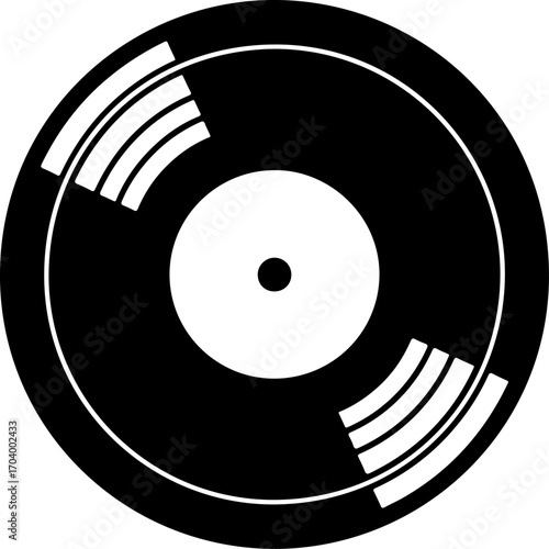 Vinyl plate disc silhouette vector illustration