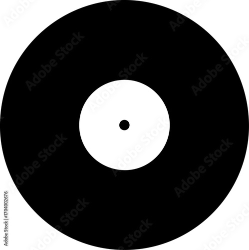 Vinyl plate disc silhouette vector illustration