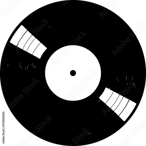 Vinyl plate disc silhouette vector illustration