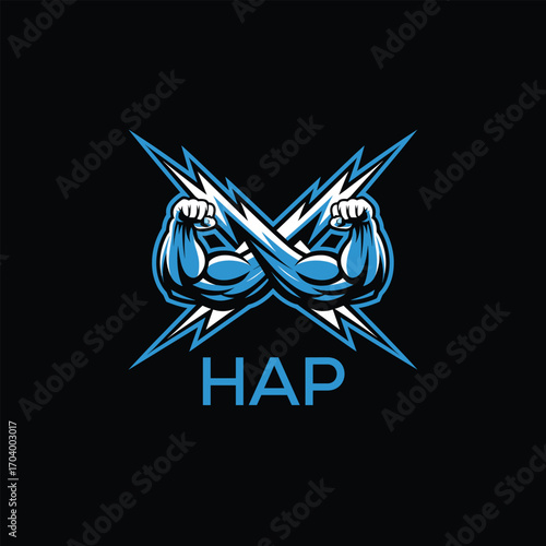 HAP  Fitness Logo. HAP Company logo design for entrepreneur and business. HAP Sports Branding Design best icon.
