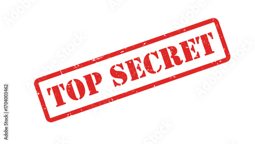 Red Grunge Rubber Stamp Vector – TOP SECRET Confidential Security Label-