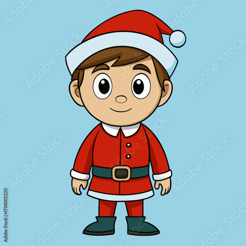 Cartoon christmas elf illustration vector graphic santa helper holiday season cute character design artwork