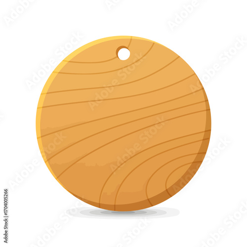 Round Wooden Cutting Board Kitchen Cooking.