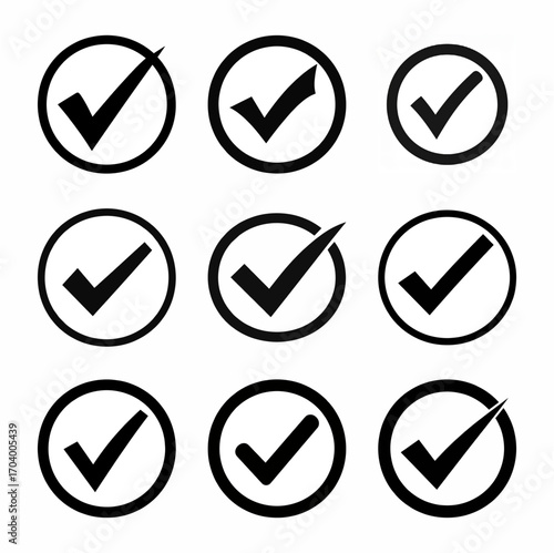 Check mark logo icon vector set