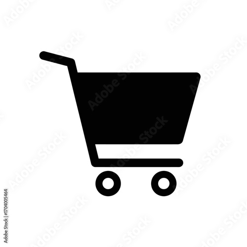 Shopping cart icon representing online shopping and e-commerce services available on digital platforms worldwide for consumers