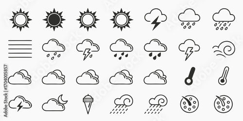Weather forecast icons set for web design