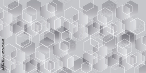 Abstract white and grey hexagons background. modern Vector illustration eps 10