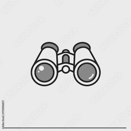 Vector illustration of binoculars, embodying the concept of extended vision and remote observation for adventure, exploration, and discovery