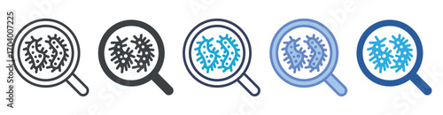 Bacteria icon set multiple style collection