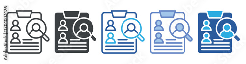 Recruiting icon set multiple style collection