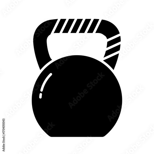 Minimalist vector illustration of a kettlebell, a versatile free weight essential for functional training, resistance workouts, and home gym sessions, perfect for fitness applications