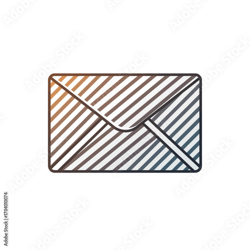 Contemporary line art envelope icon with a vibrant gradient, symbolizing digital communication, email, messages, and abstract information exchange