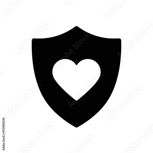 Heart Shield Protection Symbol of Health and Safety