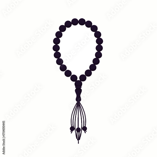 Islamic Prayer Beads with Tassel, Dark Purple Rosary