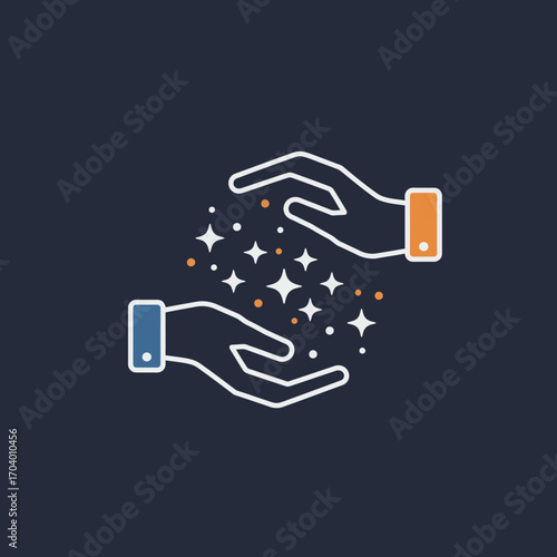 Magical Hands A Symbolic Representation of Creativity, Transformation, and Wonder on a Dark Background