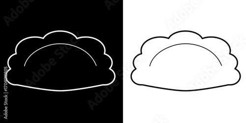 vector illustration of a Gyoza. Gyoza icon Vector.