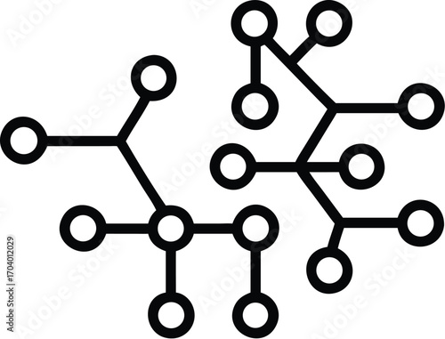 An abstract molecular pattern symbolizes the complex connection of technology, science, and social communication
