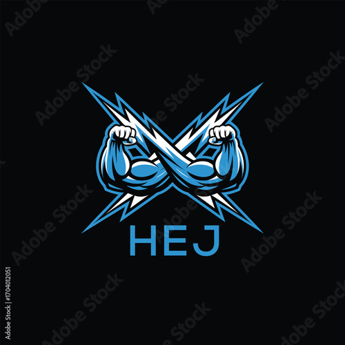 HEJ  Fitness Logo. HEJ Company logo design for entrepreneur and business. HEJ Sports Branding Design best icon.
