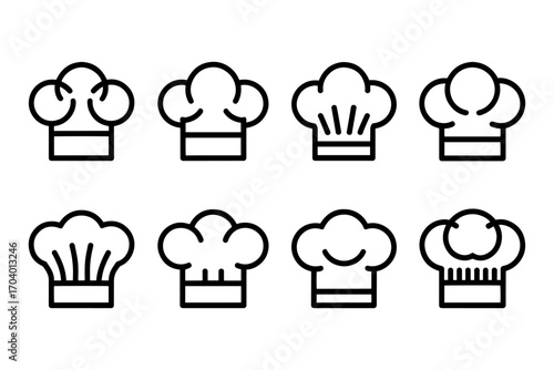 set of cooking food culinary chefs hats