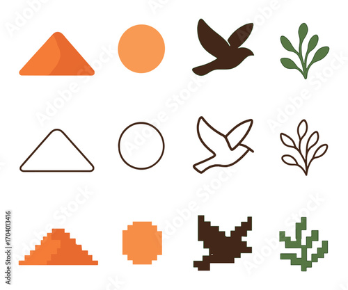 Law and justice icons: scales, books, courthouse, gavel
