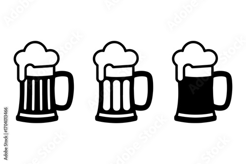 different beer mugs drink alcohol silhouette 