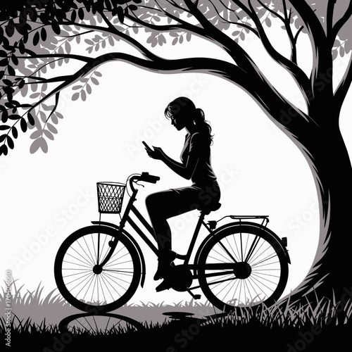 girl with bicycle