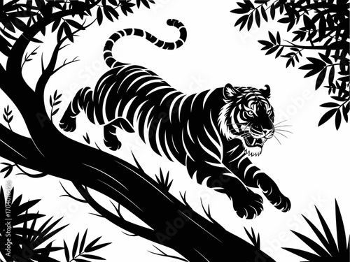 tiger on black background
