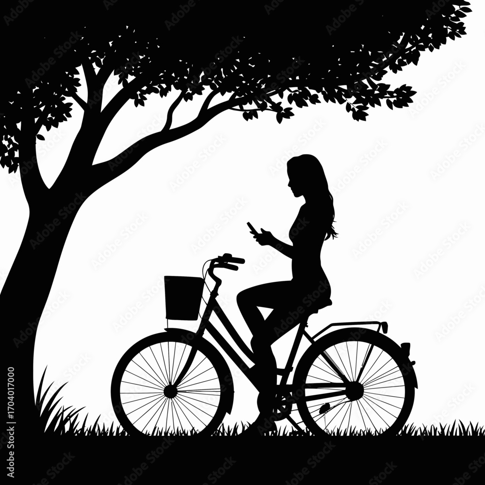 Fototapeta premium girl on bicycle