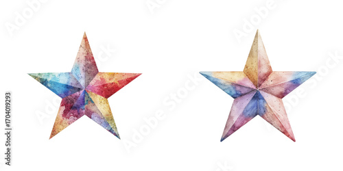 abstract color silhouette of star watercolor vector illustration