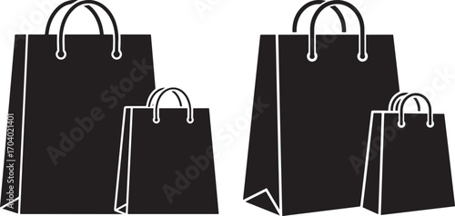 Two pairs of shopping bags silhouette