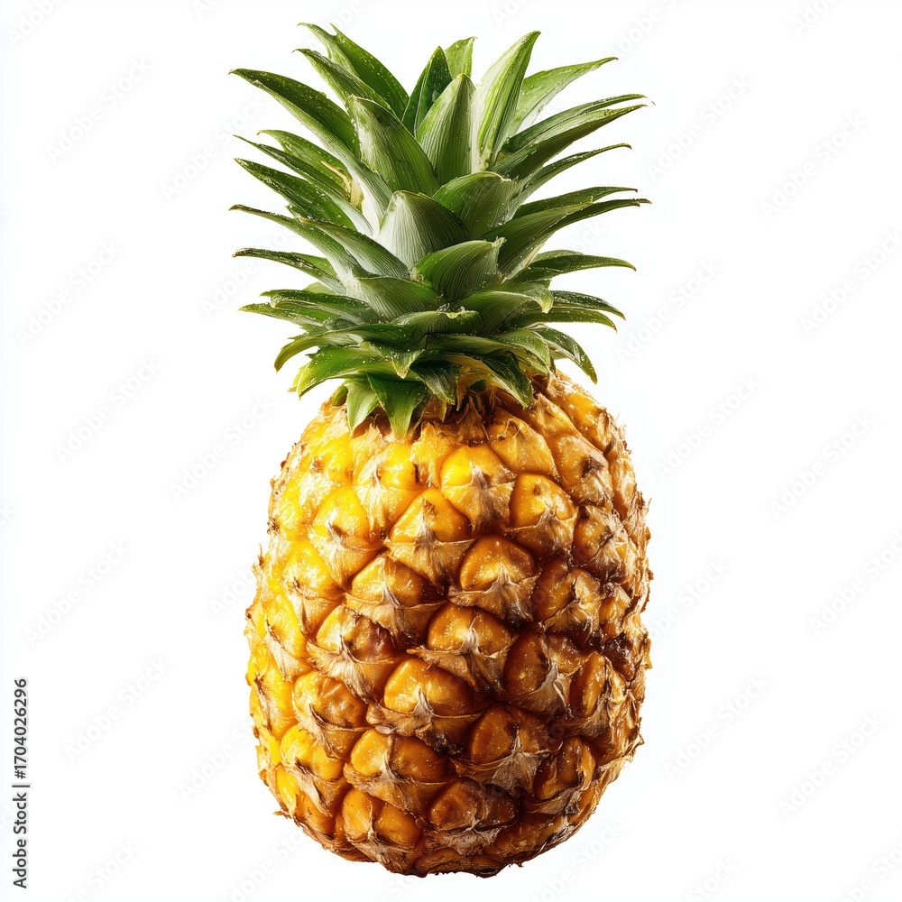 Fototapeta premium Ripe Pineapple - Fresh Tropical Fruit , isolated on white background png