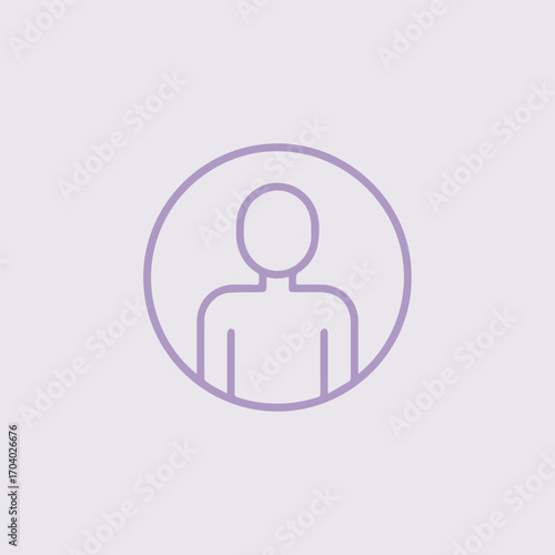 A simple purple user icon with a circle outline, perfect for representing profile and account settings in your designs, isolated on transparent background