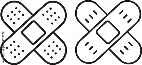 Two crossed bandages silhouette