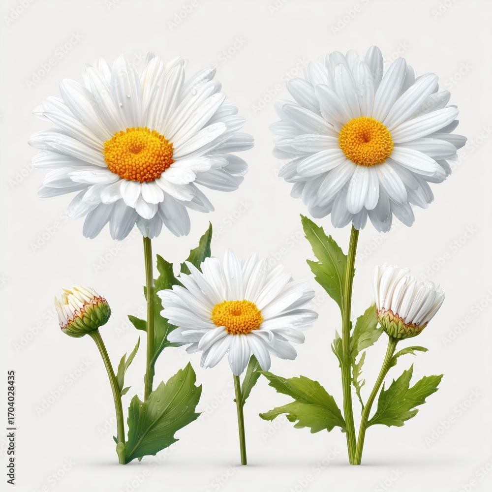 Fototapeta premium Delicate Daisies: A Floral Masterpiece , isolated on white background png
