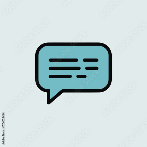 A simple speech bubble icon, representing communication, conversation, or feedback, isolated on transparent background the design is clean and modern, with a minimalist style