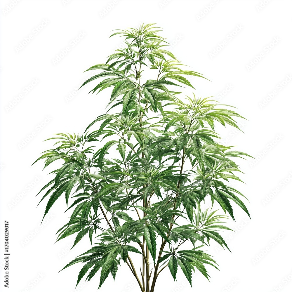 Obraz premium Detailed Illustration of Lush Green Plant , isolated on white background png