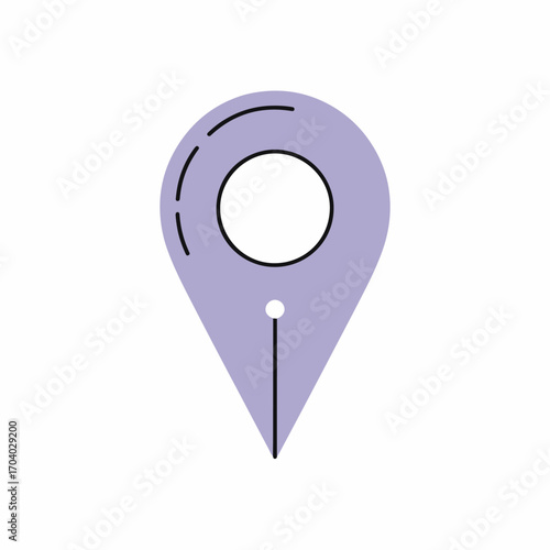 A purple location pin icon with a transparent background, representing navigation, map, or destination, isolated on transparent background