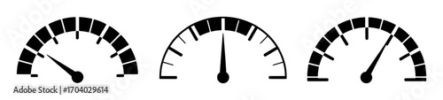 Three semicircular gauges with needles indicating different levels