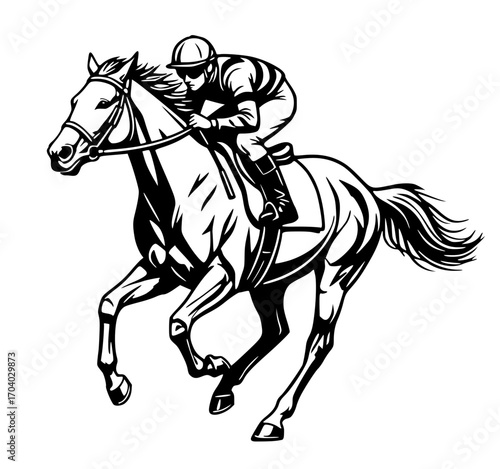 Horse Race Jockey Riding, Horse Racing SVG, Jockey SVG, Sport SVG, Equestrian SVG