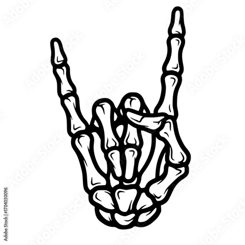 Spooky Skeleton Hand with Rock and Roll Sign, Halloween SVG, Rock and Roll SVG, Skeleton SVG, Spooky SVG