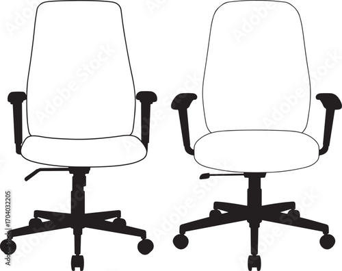 Two office chairs silhouette
