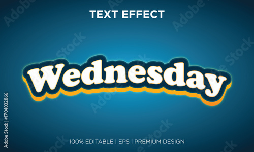 3D Text effect wednesday