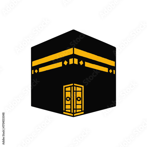 Simple Illustration of the Kaaba, Islamic Holy Site